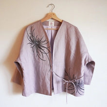 Charger l'image dans la galerie, ショートジャケット・手描き・墨色乱菊