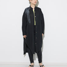 Charger l'image dans la galerie, ソフトワッシャー・ロングブラウス/手描き藤