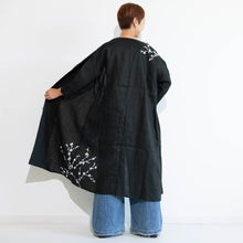 画像をギャラリービューアに読み込む, リネンロング単コート・手描き・白梅