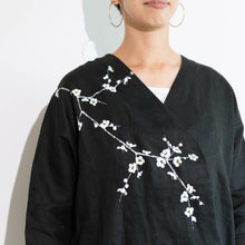 画像をギャラリービューアに読み込む, リネンロング単コート・手描き・白梅