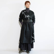 画像をギャラリービューアに読み込む, リネンロング単コート・手描き・白梅