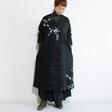 画像をギャラリービューアに読み込む, リネンロング単コート・手描き・白梅