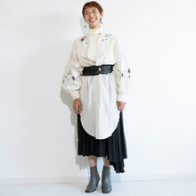 画像をギャラリービューアに読み込む, ソフトワッシャー・ロングブラウス/手描き更紗牡丹 /エクリュ