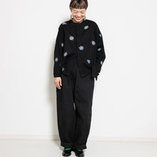 画像をギャラリービューアに読み込む, 比翼仕立てノーカラーブラウス【手描きグレー牡丹】