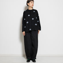 画像をギャラリービューアに読み込む, 比翼仕立てノーカラーブラウス【手描きグレー牡丹】