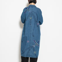 Charger l'image dans la galerie, ビンテージデニムコート【手描き・鳳凰と牡丹】