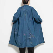 Charger l'image dans la galerie, ビンテージデニムコート【手描き・鳳凰と牡丹】