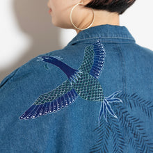 Charger l'image dans la galerie, ビンテージデニムコート【手描き・鳳凰と牡丹】
