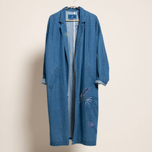 Charger l'image dans la galerie, ビンテージデニムコート【手描き・鳳凰と牡丹】