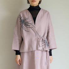 Charger l'image dans la galerie, ショートジャケット・手描き・墨色乱菊