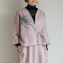 Charger l'image dans la galerie, ショートジャケット・手描き・墨色乱菊