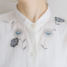 Charger l'image dans la galerie, ソフトワッシャー・ロングブラウス<手描き>更紗牡丹