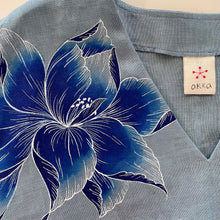 Charger l'image dans la galerie, ゆったりカフタンワンピース・手描き・牡丹柄